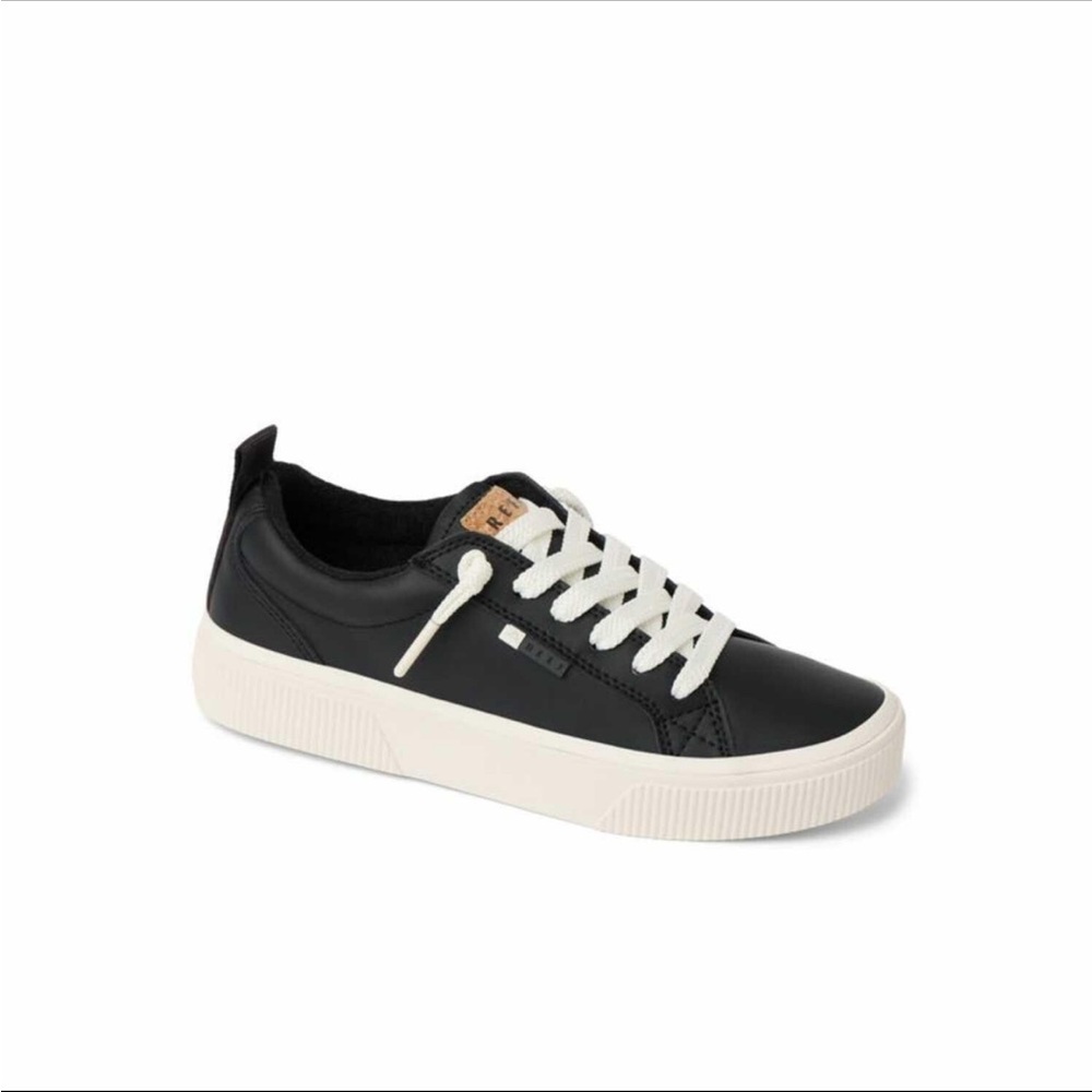 NEW Reef Lay Day Dawn Women's Black Leather Sneaker Size 8
